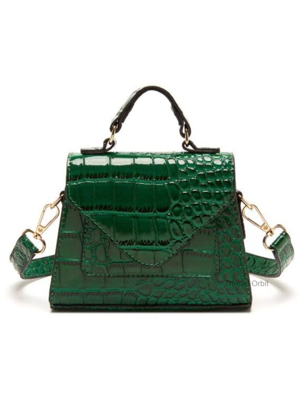 Crocodile Pattern Vegan Leather Small Crossbody Bag Mini Purse